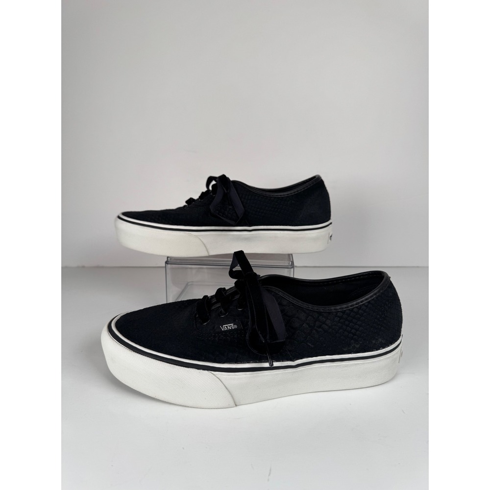 Vans Authentic Platform 2.0 Black Snakeskin Casual Comfort Shoes W-9.5 M-8 - Picture 3 of 8